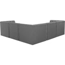 Meridian Tuft Grey Velvet Modular Sectional IMAGE 5