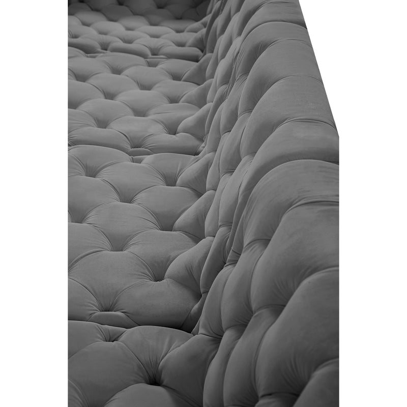 Meridian Tuft Grey Velvet Modular Sectional IMAGE 8