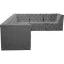 Meridian Tuft Grey Velvet Modular Sectional IMAGE 11