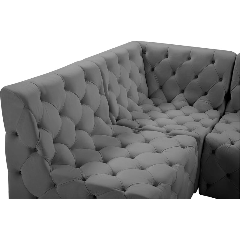 Meridian Tuft Grey Velvet Modular Sectional IMAGE 19