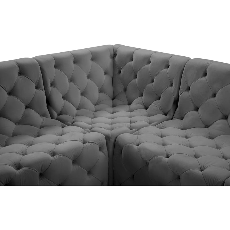 Meridian Tuft Grey Velvet Modular Sectional IMAGE 20
