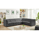 Meridian Tuft Grey Velvet Modular Sectional IMAGE 3
