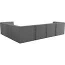 Meridian Tuft Grey Velvet Modular Sectional IMAGE 5