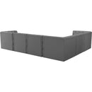 Meridian Tuft Grey Velvet Modular Sectional IMAGE 6