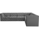 Meridian Tuft Grey Velvet Modular Sectional IMAGE 9