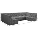 Meridian Tuft Grey Velvet Modular Sectional IMAGE 16