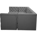 Meridian Tuft Grey Velvet Modular Sectional IMAGE 6