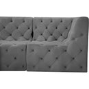 Meridian Tuft Grey Velvet Modular Sectional IMAGE 7