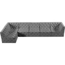 Meridian Tuft Grey Velvet Modular Sectional IMAGE 10