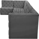 Meridian Tuft Grey Velvet Modular Sectional IMAGE 12