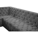 Meridian Tuft Grey Velvet Modular Sectional IMAGE 16