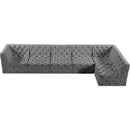 Meridian Tuft Grey Velvet Modular Sectional IMAGE 9