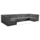 Meridian Tuft Grey Velvet Modular Sectional IMAGE 16