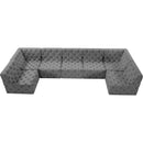 Meridian Tuft Grey Velvet Modular Sectional IMAGE 5