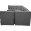Meridian Tuft Grey Velvet Modular Sectional IMAGE 6