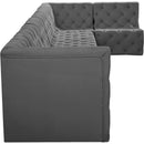 Meridian Tuft Grey Velvet Modular Sectional IMAGE 11