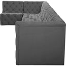 Meridian Tuft Grey Velvet Modular Sectional IMAGE 12
