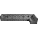 Meridian Tuft Grey Velvet Modular Sectional IMAGE 9
