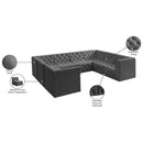 Meridian Tuft Grey Velvet Modular Sectional IMAGE 14
