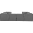 Meridian Tuft Grey Velvet Modular Sectional IMAGE 3