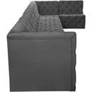 Meridian Tuft Grey Velvet Modular Sectional IMAGE 11