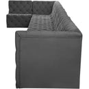Meridian Tuft Grey Velvet Modular Sectional IMAGE 12