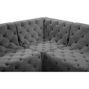 Meridian Tuft Grey Velvet Modular Sectional IMAGE 20