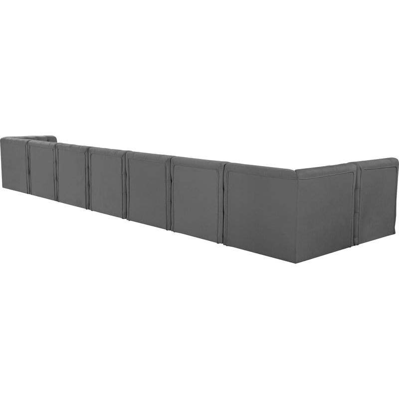 Meridian Tuft Grey Velvet Modular Sectional IMAGE 6