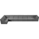 Meridian Tuft Grey Velvet Modular Sectional IMAGE 7