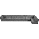 Meridian Tuft Grey Velvet Modular Sectional IMAGE 8