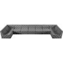 Meridian Tuft Grey Velvet Modular Sectional IMAGE 4