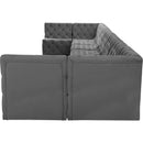 Meridian Tuft Grey Velvet Modular Sectional IMAGE 6