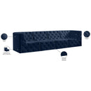 Meridian Tuft Navy Velvet Modular Sofa IMAGE 10