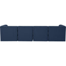 Meridian Tuft Navy Velvet Modular Sofa IMAGE 4
