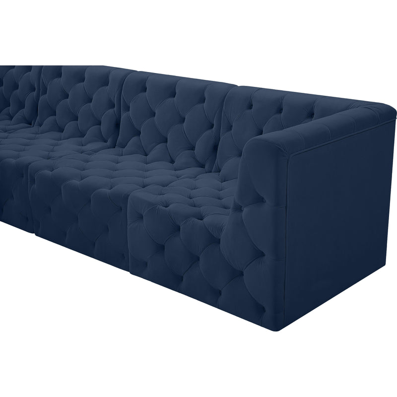Meridian Tuft Navy Velvet Modular Sofa IMAGE 8