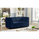 Meridian Tuft Navy Velvet Modular Sofa IMAGE 2