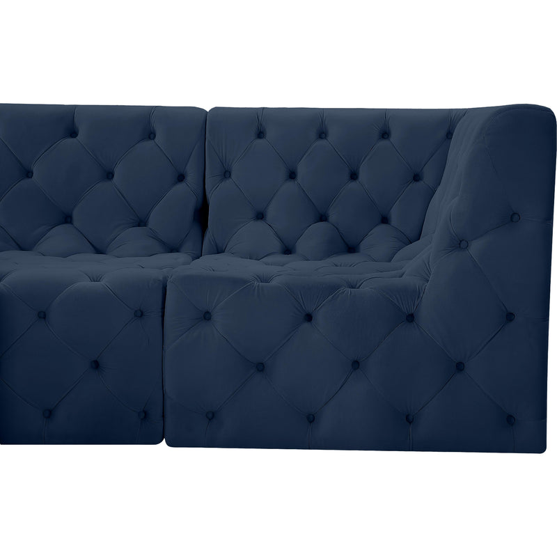 Meridian Tuft Navy Velvet Modular Sofa IMAGE 7