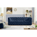 Meridian Tuft Navy Velvet Modular Sofa IMAGE 2