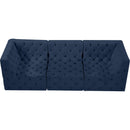 Meridian Tuft Navy Velvet Modular Sofa IMAGE 5
