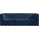 Meridian Tuft Navy Velvet Modular Sofa IMAGE 6