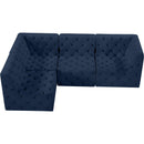 Meridian Tuft Navy Velvet Modular Sectional IMAGE 10