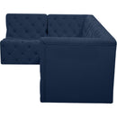 Meridian Tuft Navy Velvet Modular Sectional IMAGE 12
