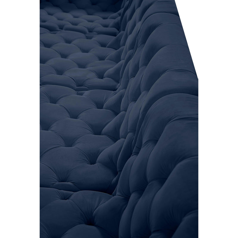 Meridian Tuft Navy Velvet Modular Sectional IMAGE 16