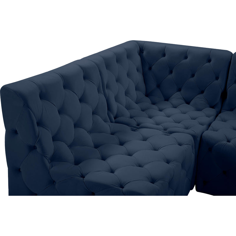 Meridian Tuft Navy Velvet Modular Sectional IMAGE 18