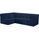 Meridian Tuft Navy Velvet Modular Sectional IMAGE 2