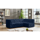Meridian Tuft Navy Velvet Modular Sectional IMAGE 3