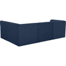 Meridian Tuft Navy Velvet Modular Sectional IMAGE 6