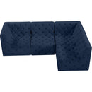 Meridian Tuft Navy Velvet Modular Sectional IMAGE 9
