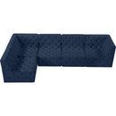 Meridian Tuft Navy Velvet Modular Sectional IMAGE 10