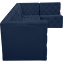 Meridian Tuft Navy Velvet Modular Sectional IMAGE 11